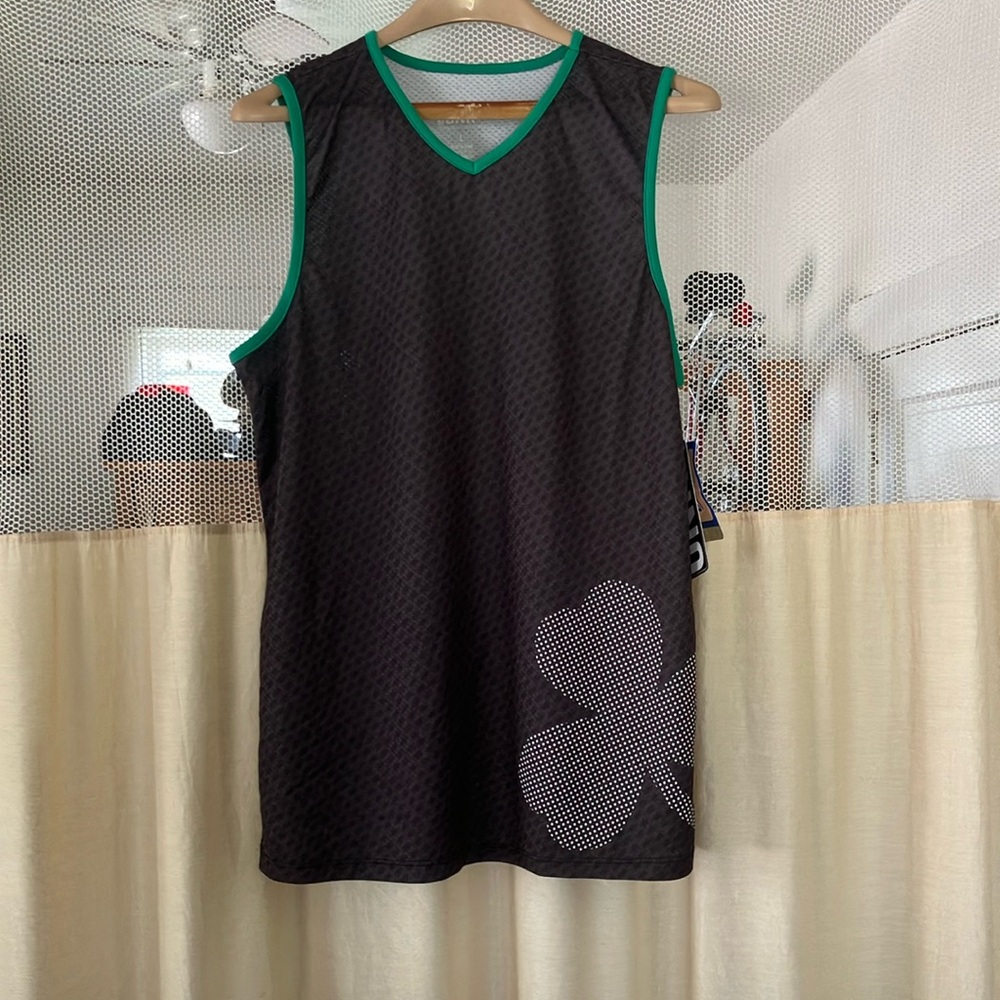 Black and Green Sleeveless Athletic Jersey